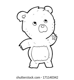 cartoon curious teddy bear
