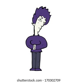 caricatura de vampiro curioso