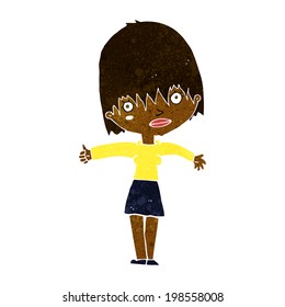 cartoon curious woman