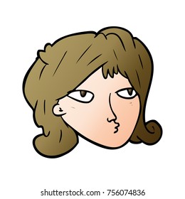 cartoon curious woman