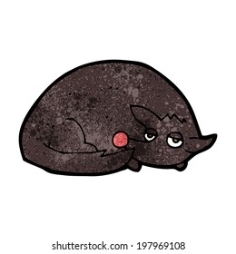 cartoon curled up dog