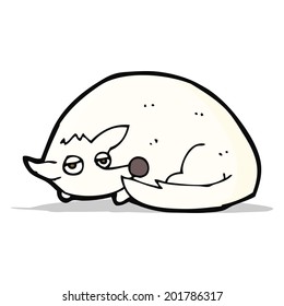 cartoon curled up dog