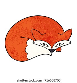 cartoon curled up fox