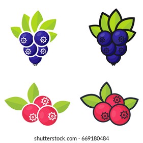 cartoon currant black and cranberry