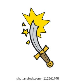 espada curva de dibujos animados