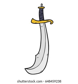 cartoon curved sword