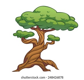 Cartoon curvy tree 