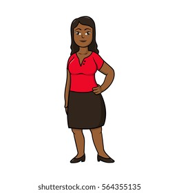 Cartoon Curvy Woman Vector Illustration
