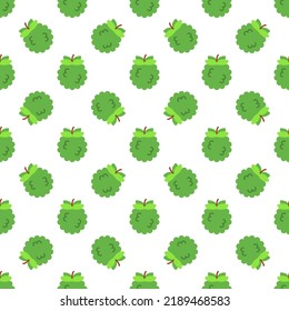 Cartoon custard apple seamless pattern background.