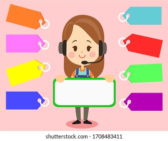 Cartoon Customer service Character vector
