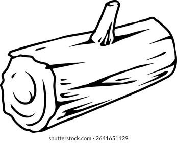 Cartoon Cut Log with Knot Illustration