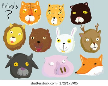 Cartoon cute animal vector and illustration design