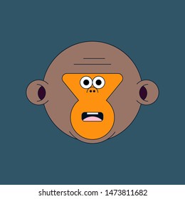 Cartoon cute animal.Vector illustration and character design on circle.