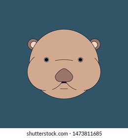 Cartoon cute animal.Vector illustration and character design on circle.