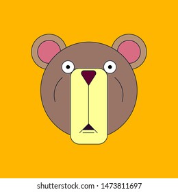 Cartoon cute animal.Vector illustration and character design on circle.