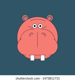 Cartoon cute animal.Vector illustration and character design on circle.