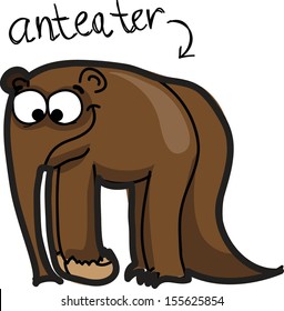 Cartoon cute anteater