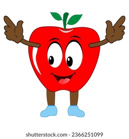 Cartoon Cute apple School Teacher Character design.