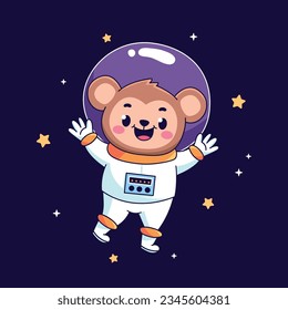 Cartoon cute astronaut monkey vector