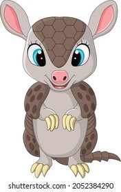 Cartoon Cute Baby Armadillo Standing