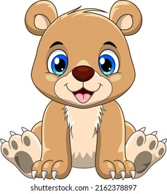 Cartoon cute baby bear sitting
