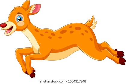 Cartoon cute baby deer running