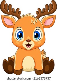 Cartoon Cute Baby Deer Sitting
