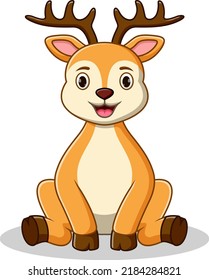 Cartoon Cute Baby Deer Sitting