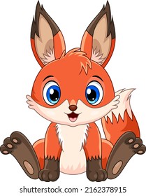 Cartoon Cute Baby Fox Sitting Stock Vector (Royalty Free) 2162378915 ...