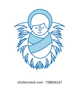 cartoon cute baby jesus christ in the crib christmas image