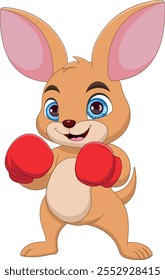 Cartoon bonito bebê canguru Boxe