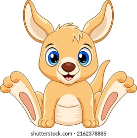 Caricatura lindo canguro bebé sentado
