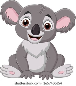 Cartoon cute baby koala sitting