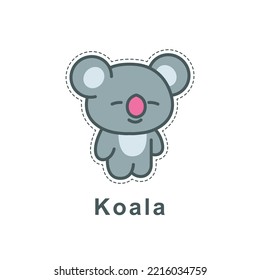 Cartoon cute baby koala sleeping, cartoon style illustration vector
