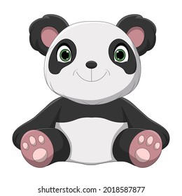 Cartoon cute baby panda sitting