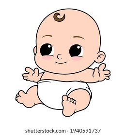 Cartoon Cute Baby Vector Illustration Stock Vector (Royalty Free ...