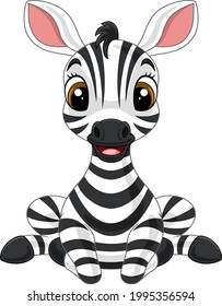 Cartoon-süßes Baby-Zebra-Sitzen