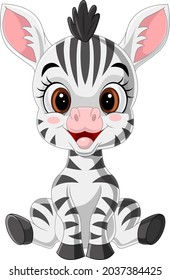 Cartoon-süßes Baby-Zebra-Sitzen