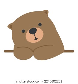 cartoon cute bear flat icon