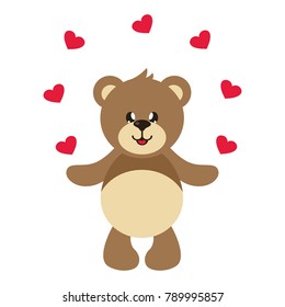 cartoon cute bear with heart