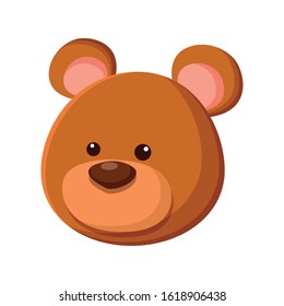 cartoon cute bear icon over white background, vector illustration