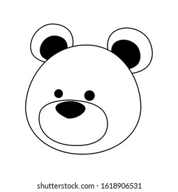 cartoon cute bear icon over white background, vector illustration