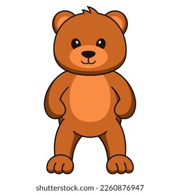 caricatura lindo oso aislado fondo blanco