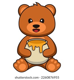 caricatura lindo oso aislado fondo blanco