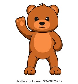 cartoon cute bear isolated white background