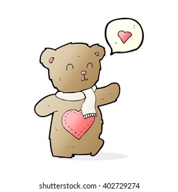 cartoon cute bear with love heart