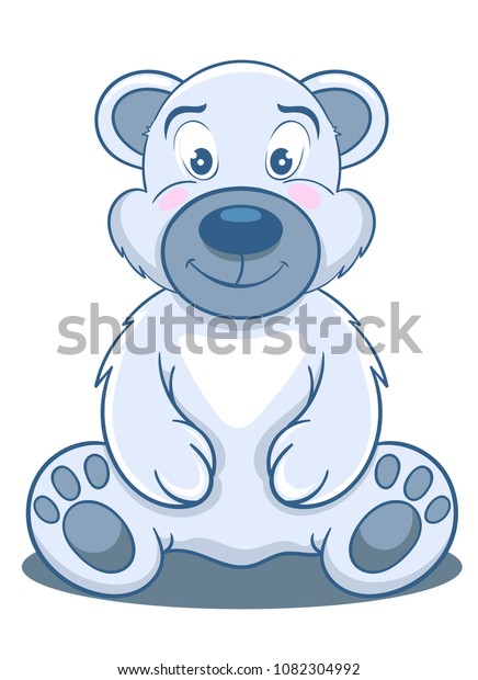 Cartoon Cute Bear Sitting Vector Illustration Stock Vector (Royalty ...