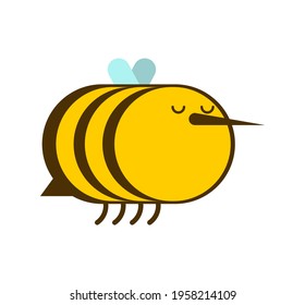 Cartoon cute bee isolated. honeybee vector illustration