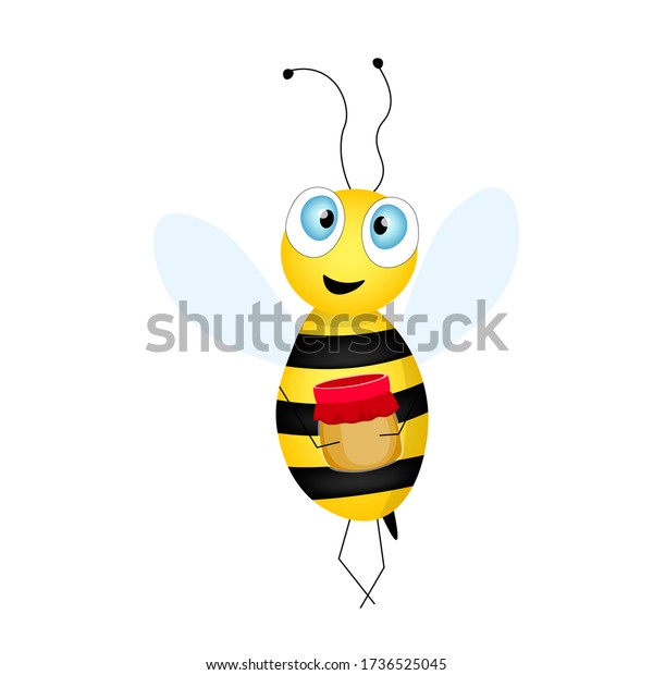 Cartoon Cute Bee Mascot Cheerful Bee Stock Vector (Royalty Free ...