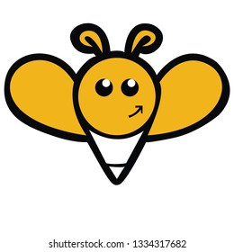 cartoon cute bee mascot - vector